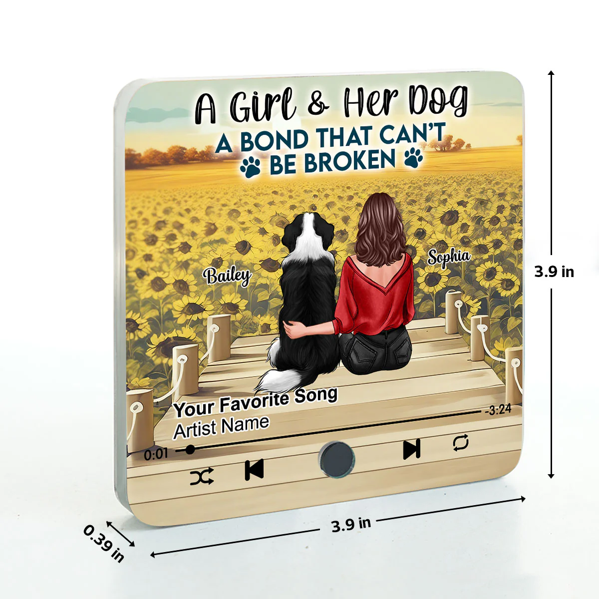 A Girl And Her Dog Personalized Music Fridge Magnet, Heartfelt Gift For Her, For Dog Lovers - Image 7