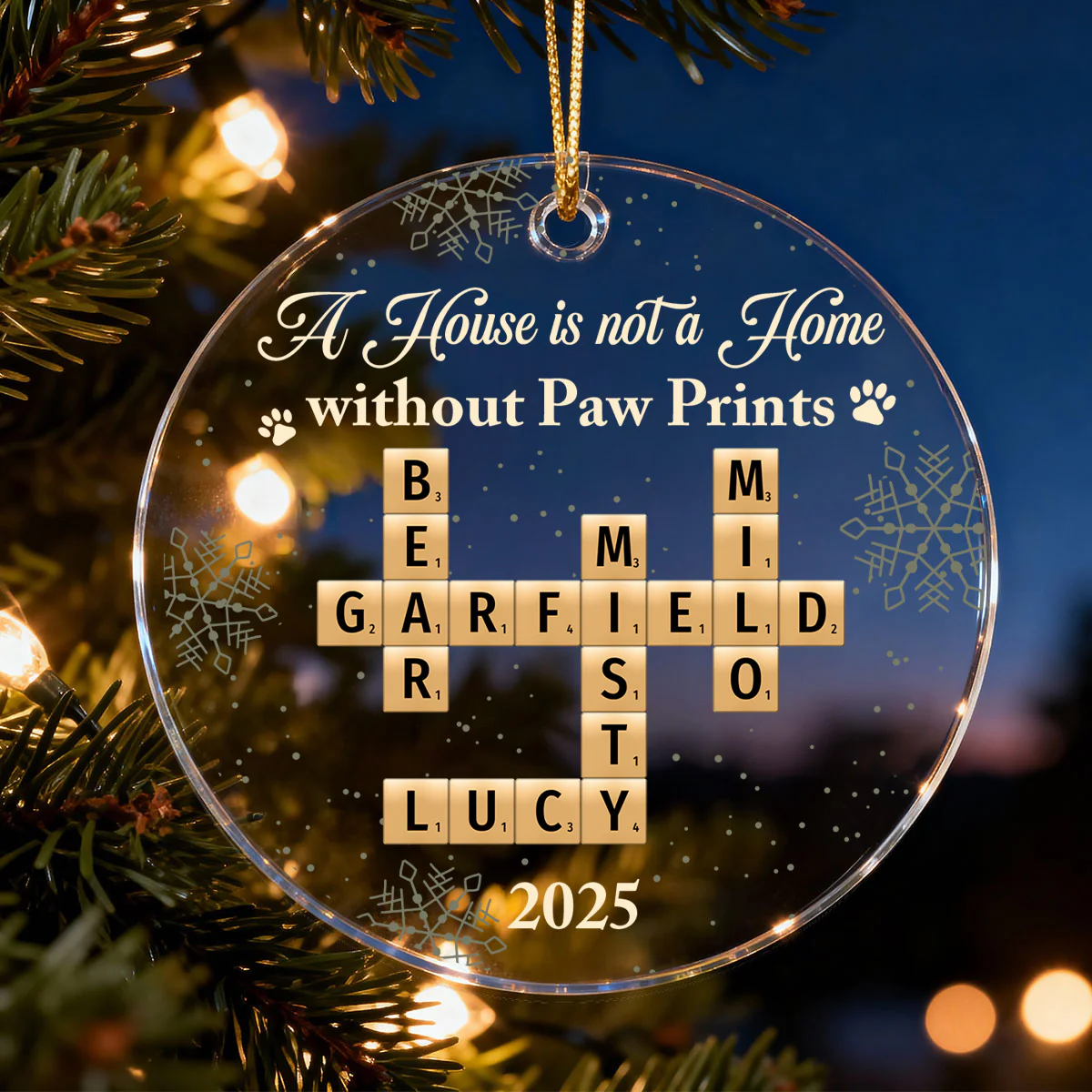 A House Is Not A Home Without Paw Prints Crossword Puzzle Art - Personalized Acrylic Ornament - Image 5