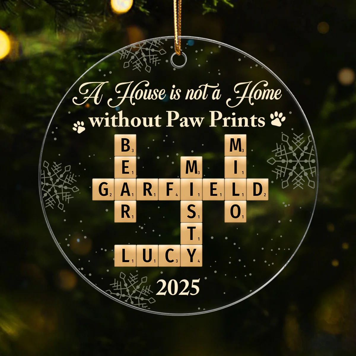 A House Is Not A Home Without Paw Prints Crossword Puzzle Art - Personalized Acrylic Ornament - Image 6