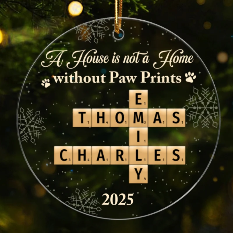 A House Is Not A Home Without Paw Prints Crossword Puzzle Art - Personalized Acrylic Ornament - Image 8