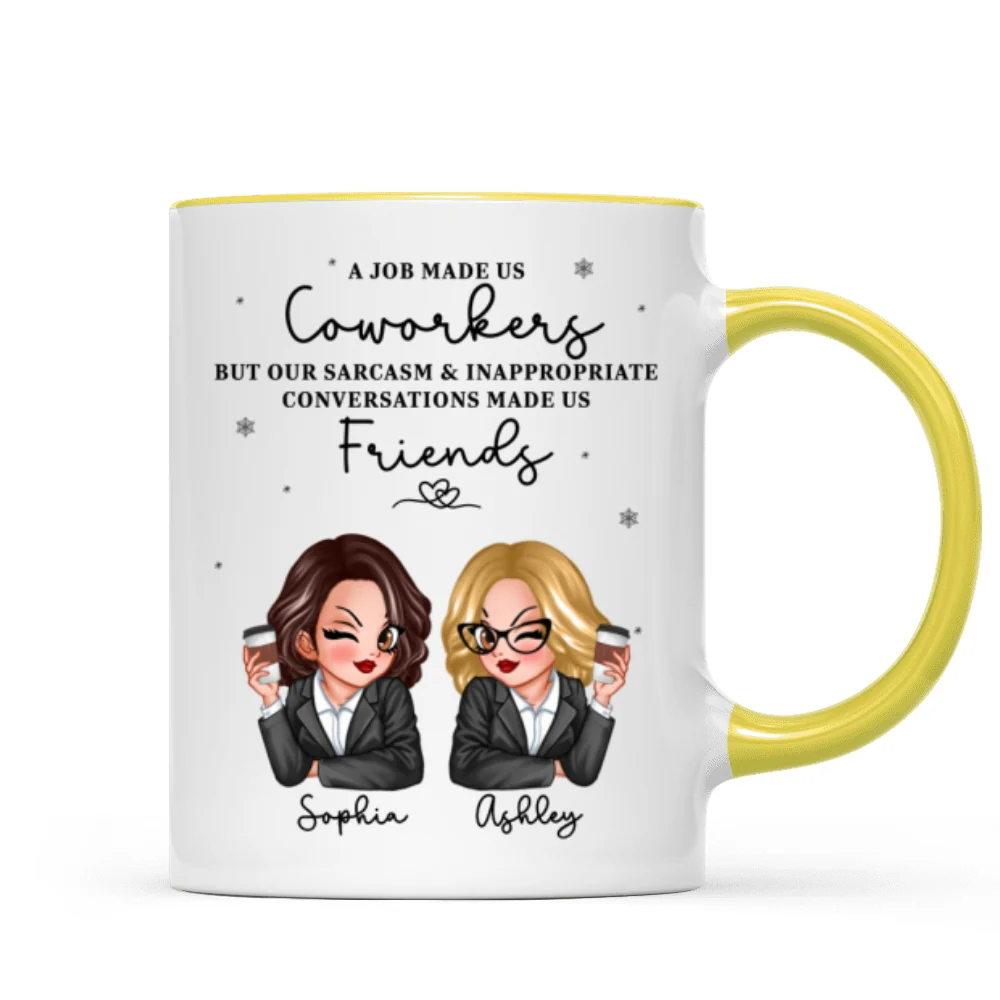 A Job Made Us Coworkers Personalized Mug, Funny Christmas Gift For Colleagues, Work Besties - Image 15