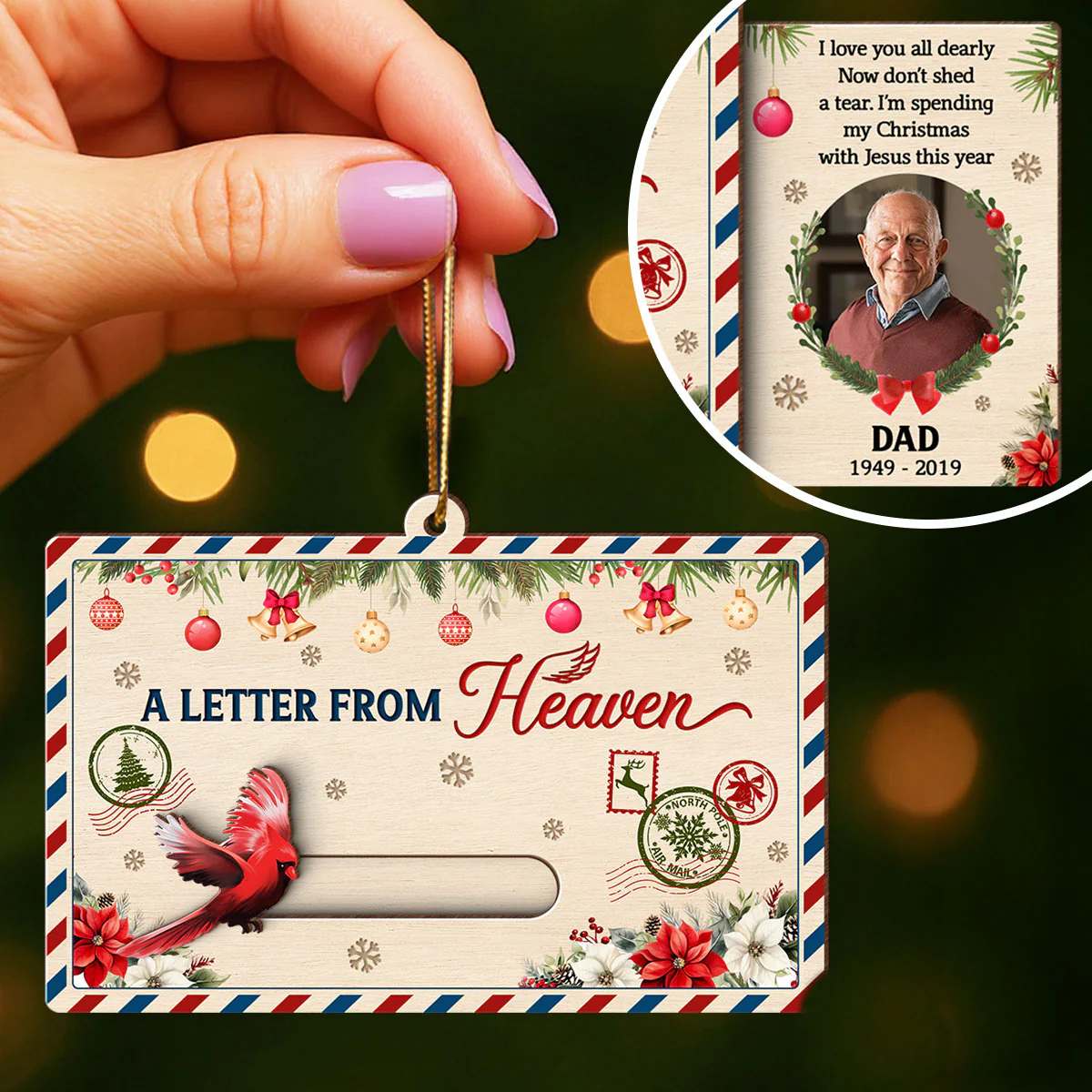 A Letter From Heaven Custom Photo - Personalized Slider Ornament - Meaningful Sympathy Gift Remembrance Keepsake - Image 7