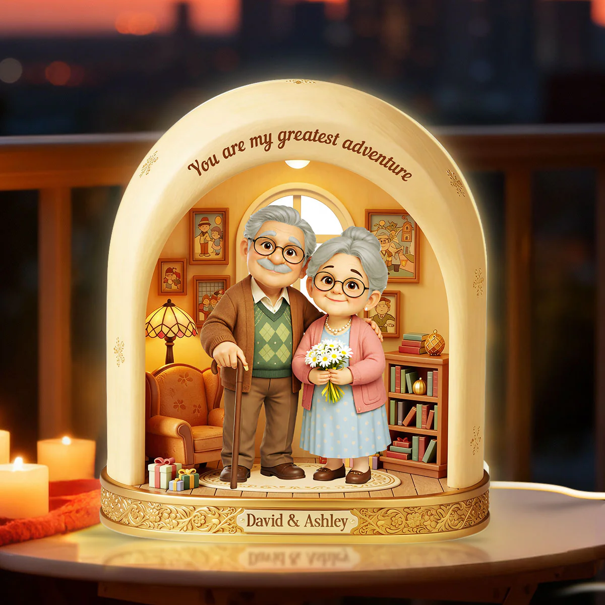 A Lifetime Adventure Old Couple - Personalized Light Box - Anniversary, Valentine's Day Gift, Gift For Him, Gift For Her - Image 4