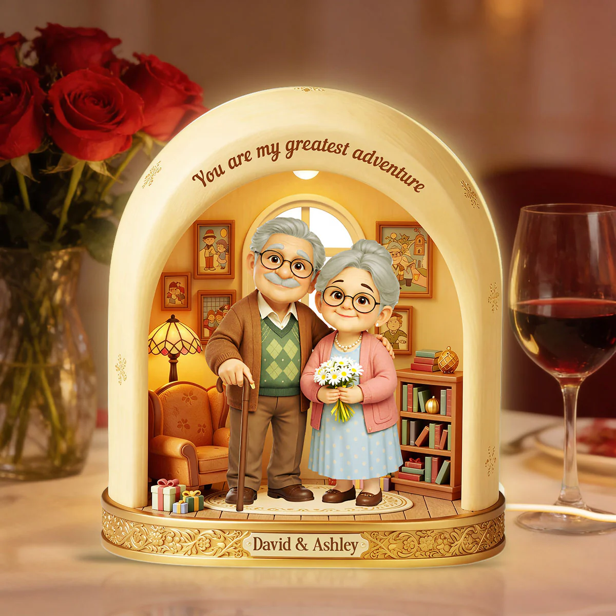 A Lifetime Adventure Old Couple - Personalized Light Box - Anniversary, Valentine's Day Gift, Gift For Him, Gift For Her - Image 5