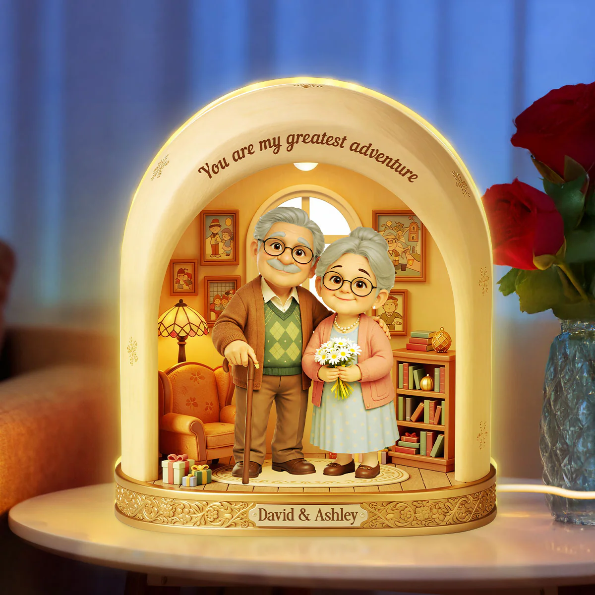 A Lifetime Adventure Old Couple - Personalized Light Box - Anniversary, Valentine's Day Gift, Gift For Him, Gift For Her - Image 6