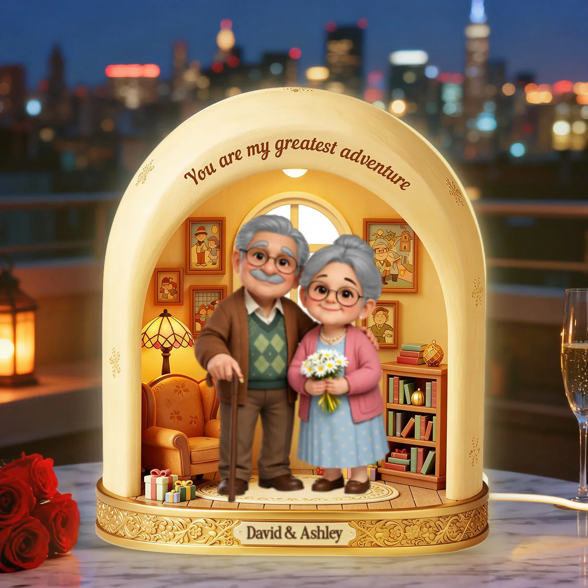 A Lifetime Adventure Old Couple - Personalized Light Box - Anniversary, Valentine's Day Gift, Gift For Him, Gift For Her - Image 8