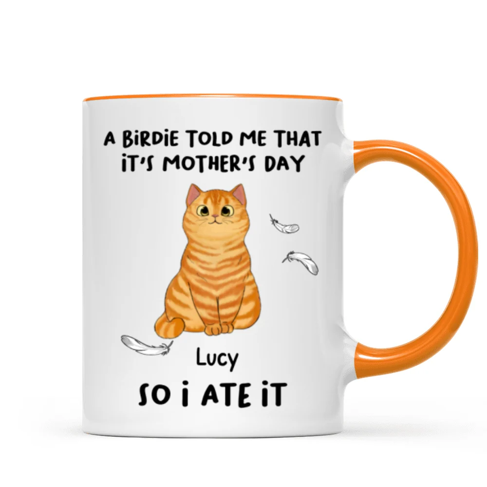 A Little Birdie Told Me Cute Cartoon Cats Personalized Mug, Perfect 2025 Gift For Cat Mom - Image 12