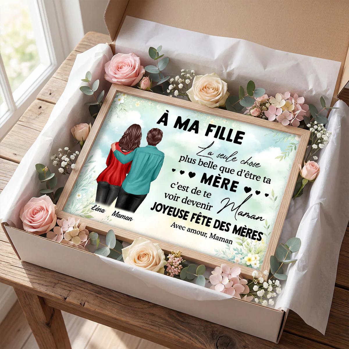 À ma fille – Te voir devenir maman – Affiche personnalisée – Cadeau de Fête des Mères pour ma fille - Image 4