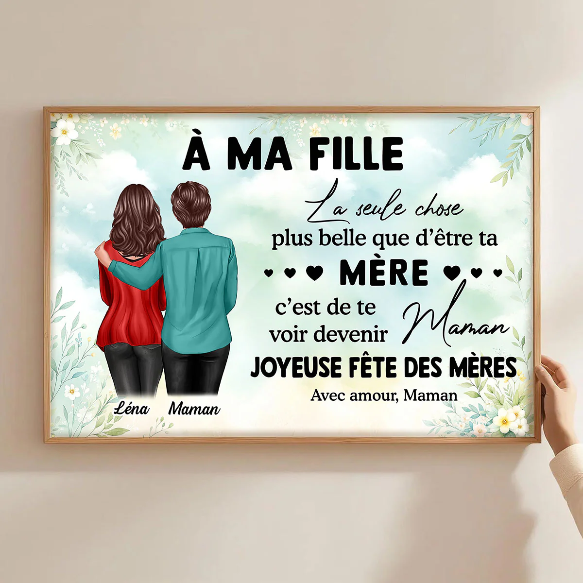 À ma fille – Te voir devenir maman – Affiche personnalisée – Cadeau de Fête des Mères pour ma fille - Image 5