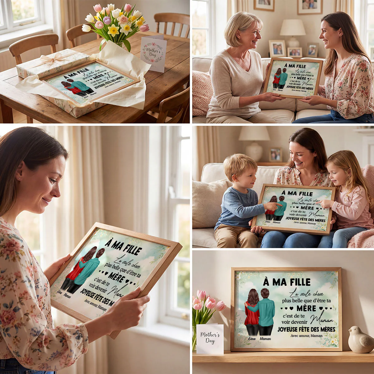 À ma fille – Te voir devenir maman – Affiche personnalisée – Cadeau de Fête des Mères pour ma fille - Image 6