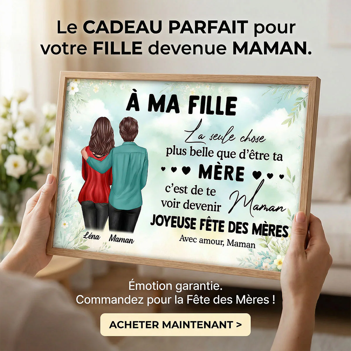À ma fille – Te voir devenir maman – Affiche personnalisée – Cadeau de Fête des Mères pour ma fille - Image 7