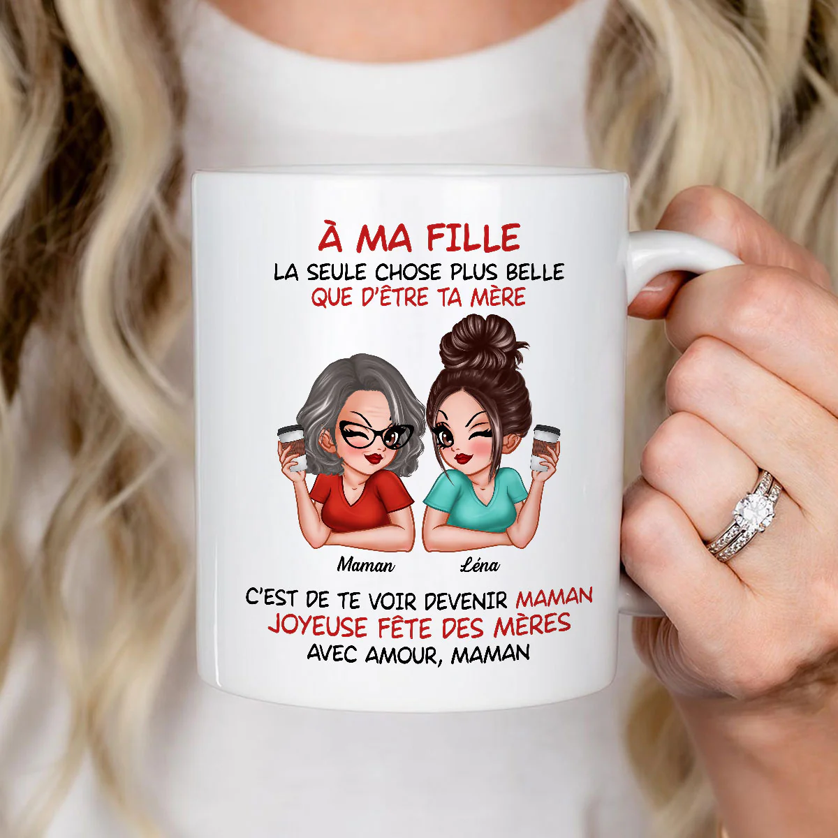 À ma fille – Te voir être maman – Mug personnalisé – Cadeau de Fête des Mères pour ma fille - Image 2