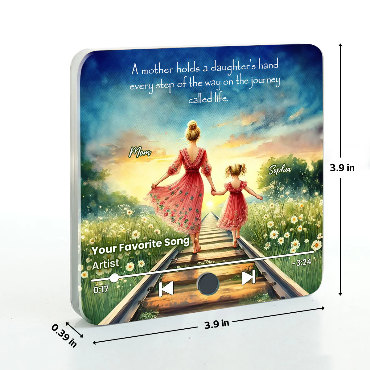 A Mother Holds Her Daughter's Hand Personalized Music Fridge Magnet, Heartfelt Mother Daughter Gift, Birthday Gift for Mom - Image 7