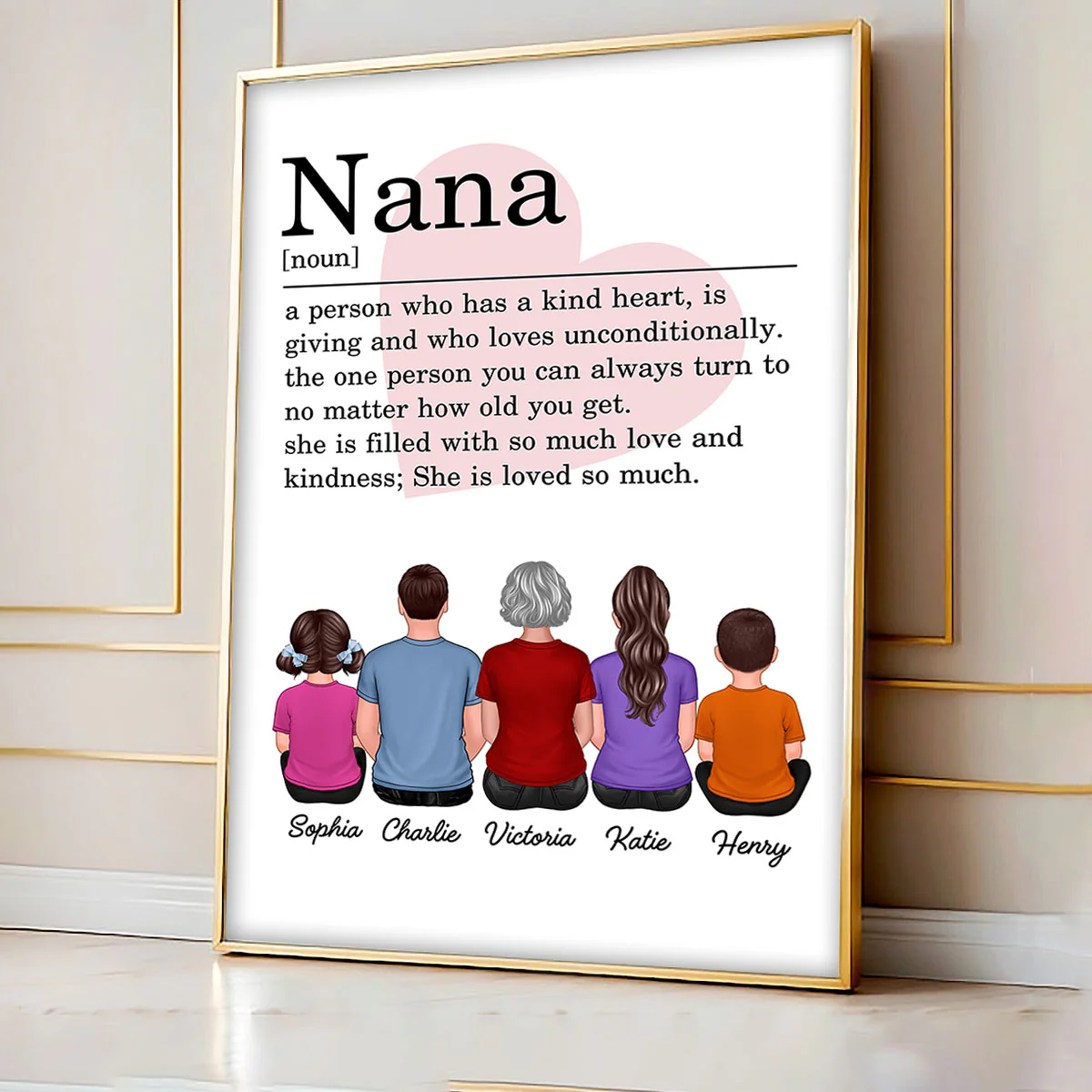 A Person Who Has A Kind Heart Gift For Nana Grandma Personalized Vertical Poster - Image 2
