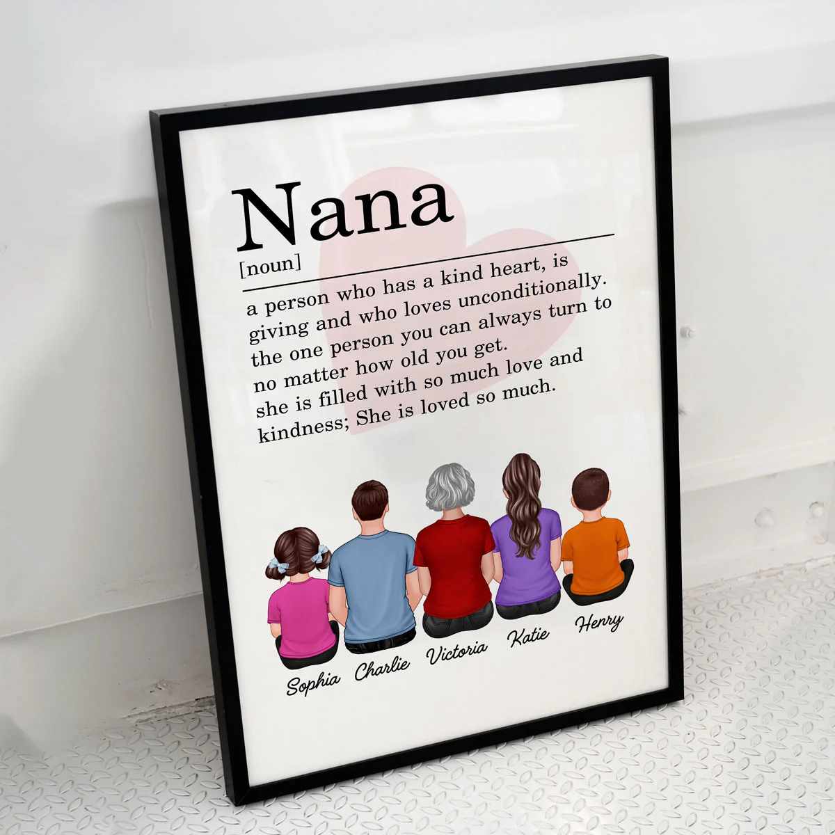 A Person Who Has A Kind Heart Gift For Nana Grandma Personalized Vertical Poster - Image 5