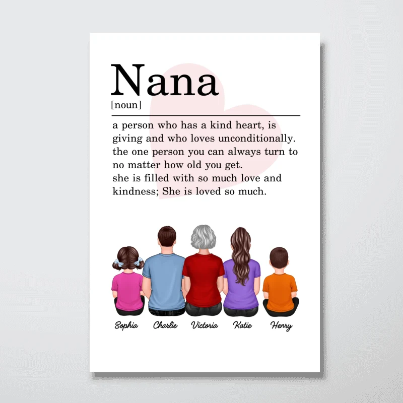 A Person Who Has A Kind Heart Gift For Nana Grandma Personalized Vertical Poster - Image 8