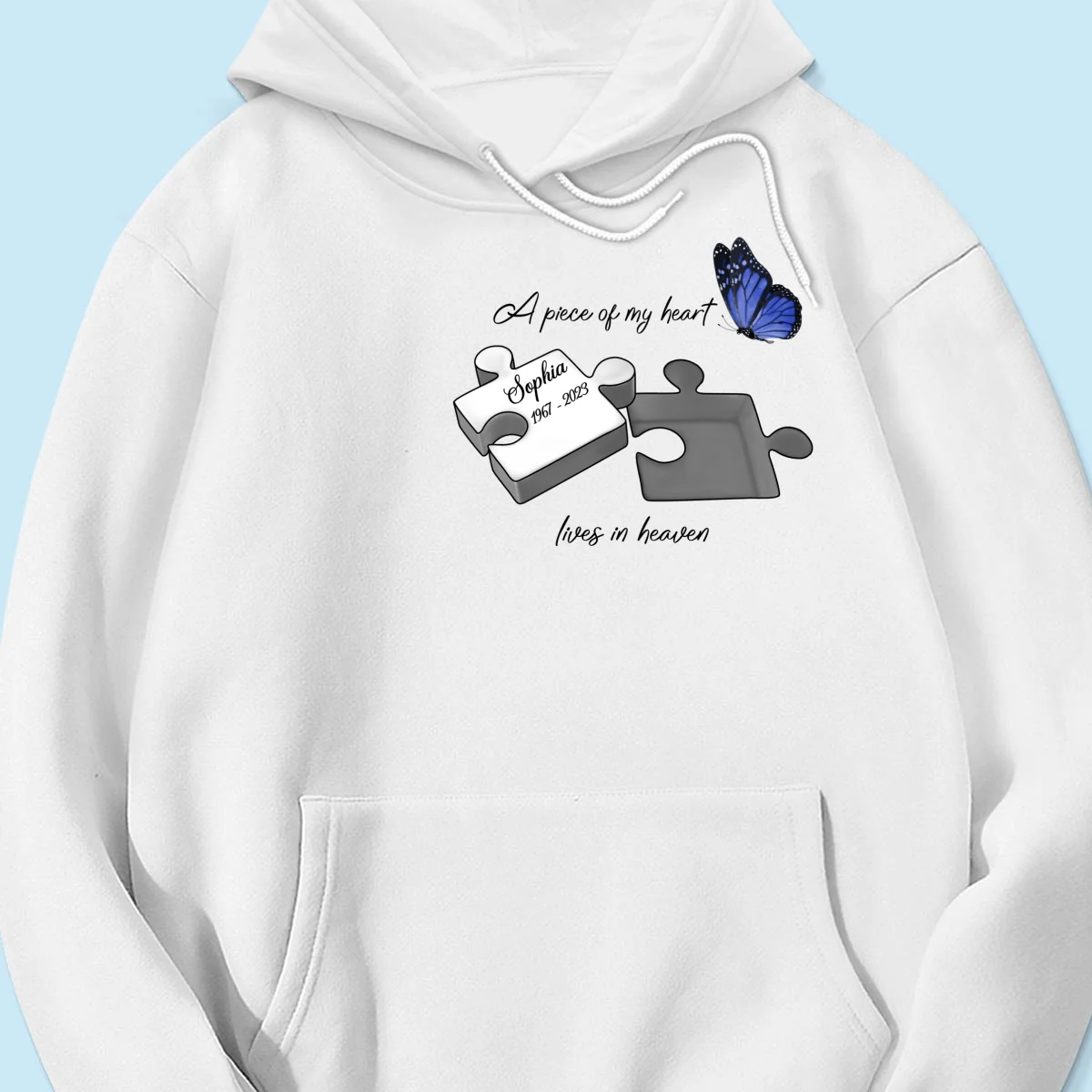 A Piece Of My Heart Lives In Heaven Memorial Gift Personalized Shirt - Image 15