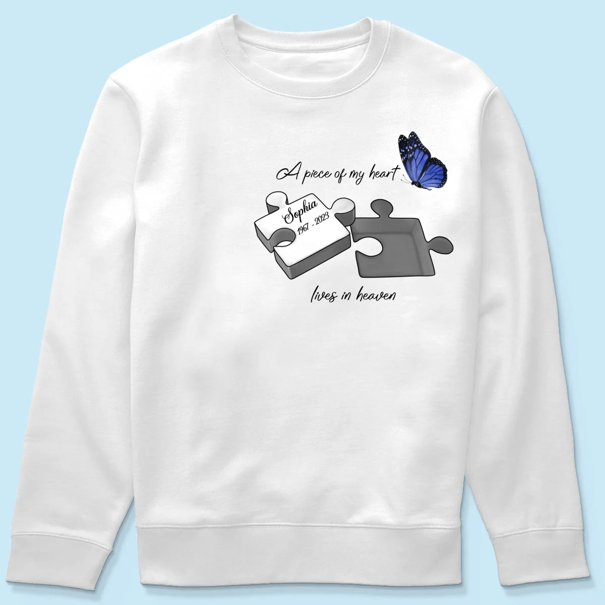 A Piece Of My Heart Lives In Heaven Memorial Gift Personalized Shirt - Image 19