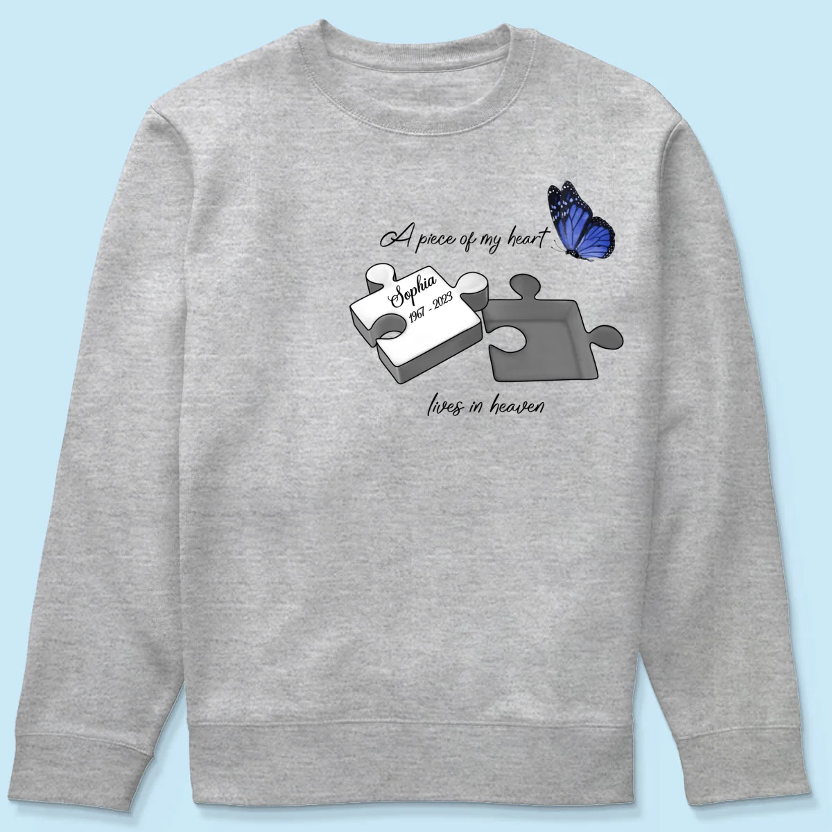 A Piece Of My Heart Lives In Heaven Memorial Gift Personalized Shirt - Image 20