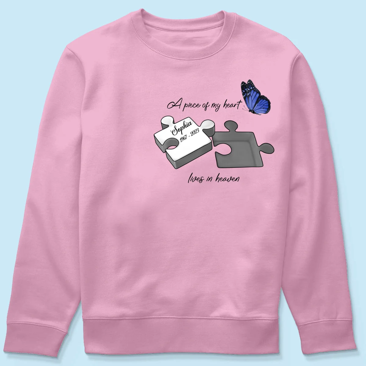 A Piece Of My Heart Lives In Heaven Memorial Gift Personalized Shirt - Image 21
