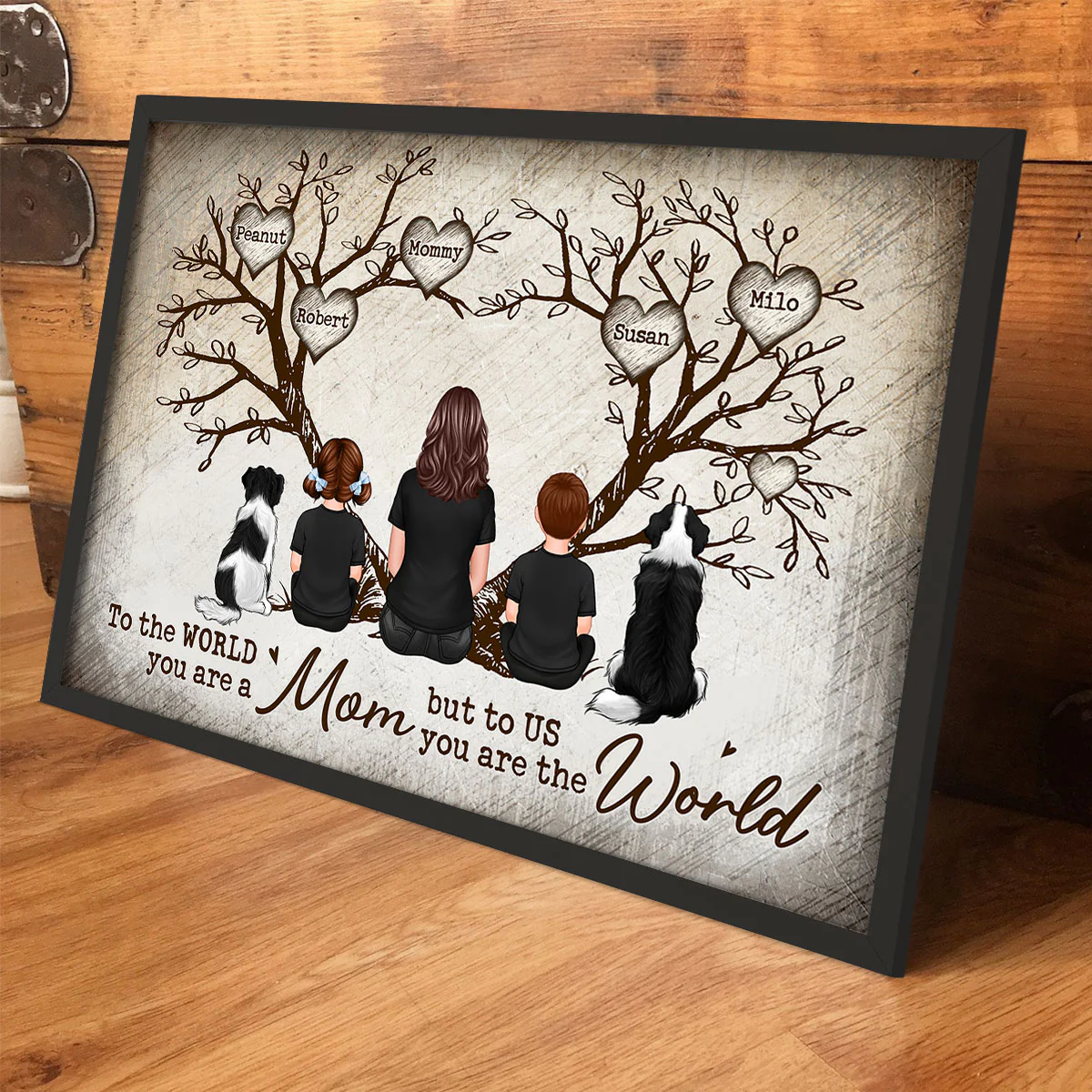 A Tree Of Family Hearts To The World You Are A Mom Personalized Poster, Gift For Mom - Image 5