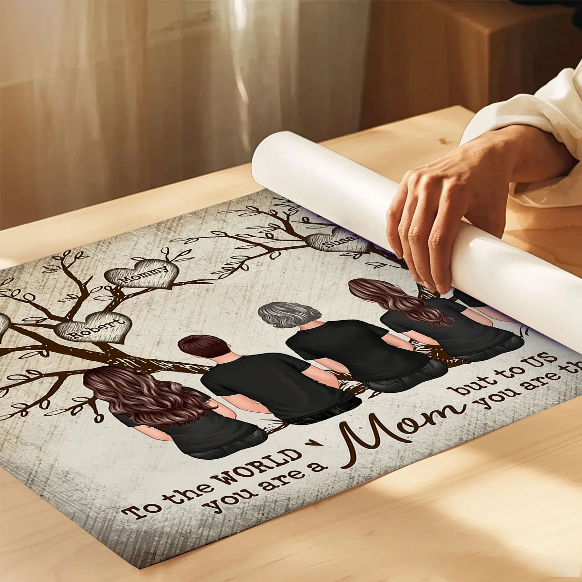 A Tree Of Family Hearts To The World You Are A Mom Personalized Poster, Gift For Mom - Image 6