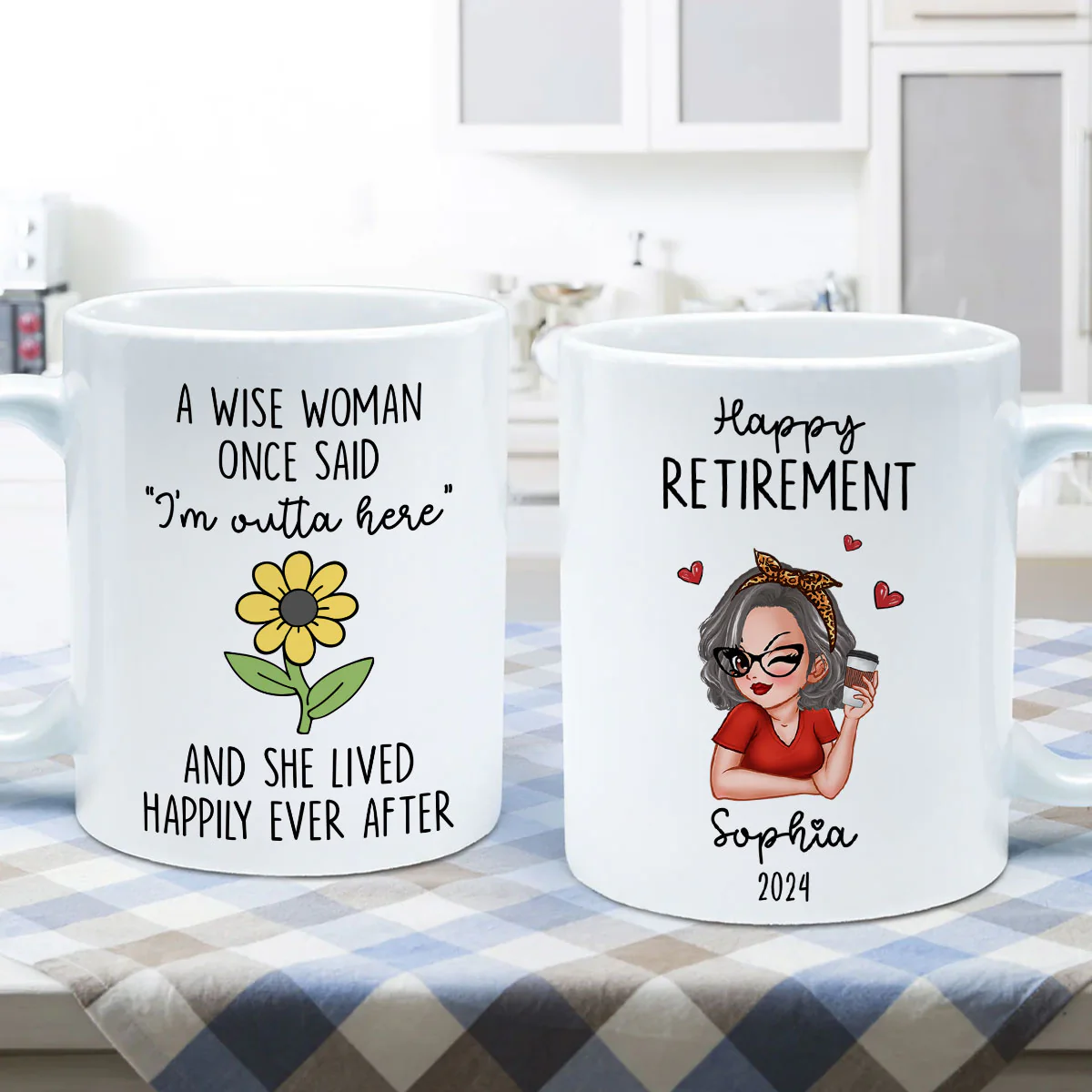 A Wise Woman Once Said I‘m Outta Here Happy Retirement Funny Gift Personalized Mug - Image 5