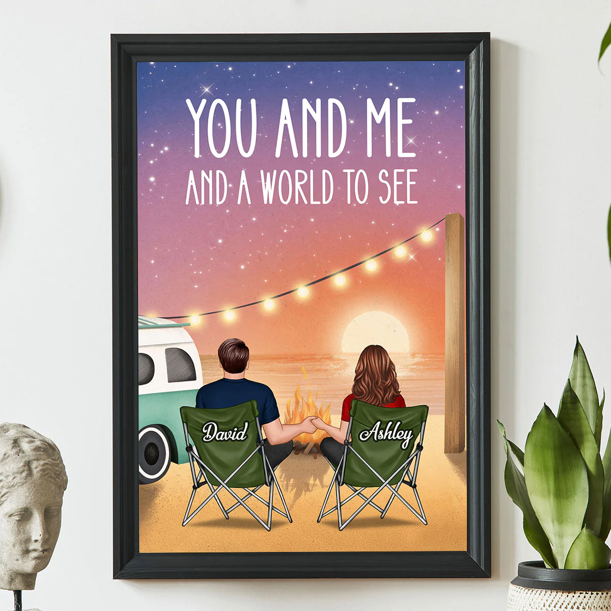 A World To See Couple Sitting At Beach - Personalized Poster - Heartfelt Valentine, Anniversary Gift For Him, For Her - Image 11