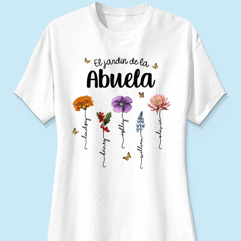 Abuela's Garden El Jardin De la Abuela Grandma's Garden Personalized Shirt - Image 11