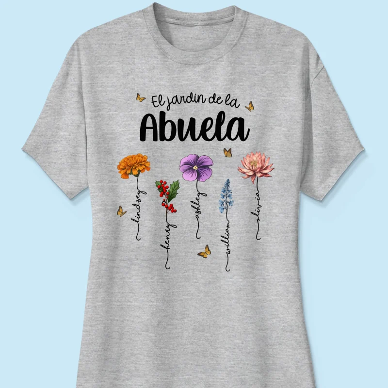 Abuela's Garden El Jardin De la Abuela Grandma's Garden Personalized Shirt - Image 12