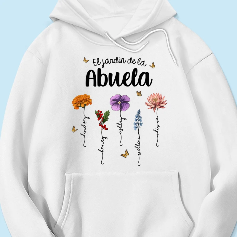 Abuela's Garden El Jardin De la Abuela Grandma's Garden Personalized Shirt - Image 14