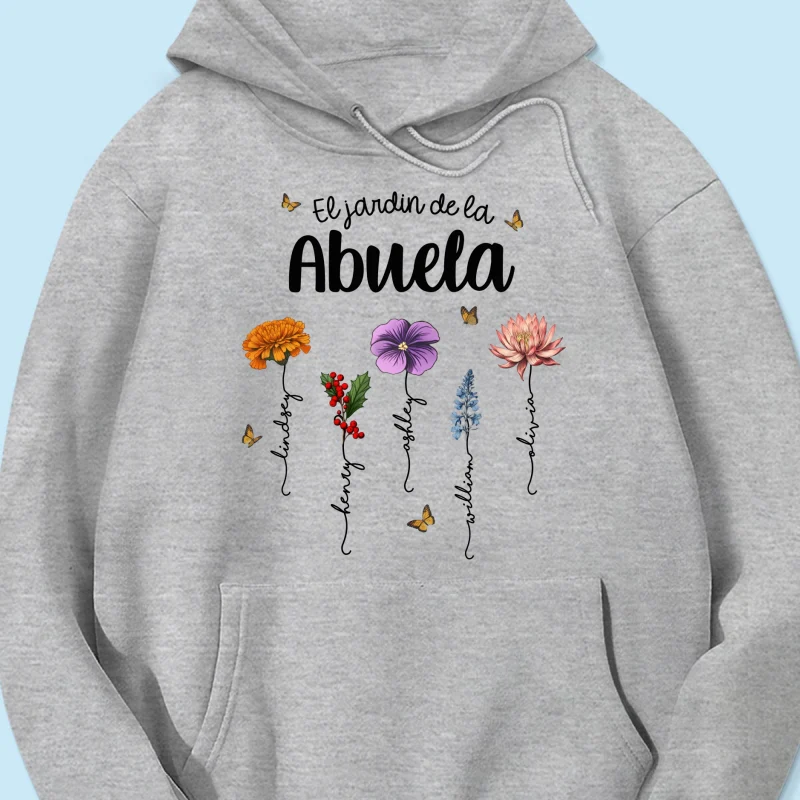 Abuela's Garden El Jardin De la Abuela Grandma's Garden Personalized Shirt - Image 15