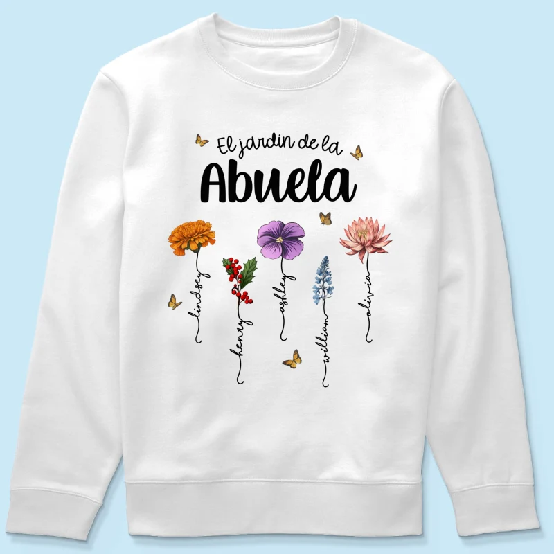 Abuela's Garden El Jardin De la Abuela Grandma's Garden Personalized Shirt - Image 18