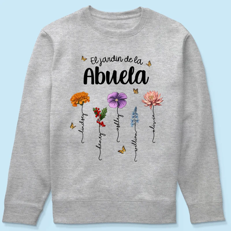 Abuela's Garden El Jardin De la Abuela Grandma's Garden Personalized Shirt - Image 19