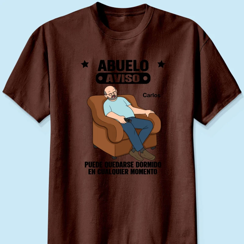 Abuelo Warning May Nap Suddenly At Any Time - Personalized Shirt - Spanish Version Funny Father's Day Gift For Husband, Dad, Grandpa - Image 14