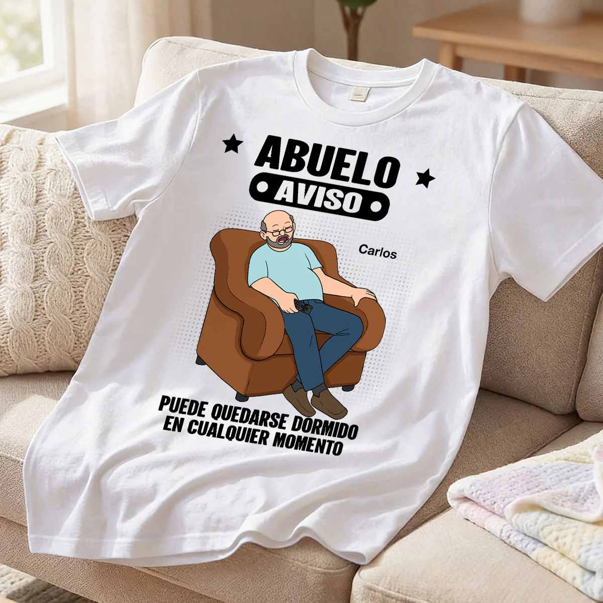 Abuelo Warning May Nap Suddenly At Any Time - Personalized Shirt - Spanish Version Funny Father's Day Gift For Husband, Dad, Grandpa - Image 2