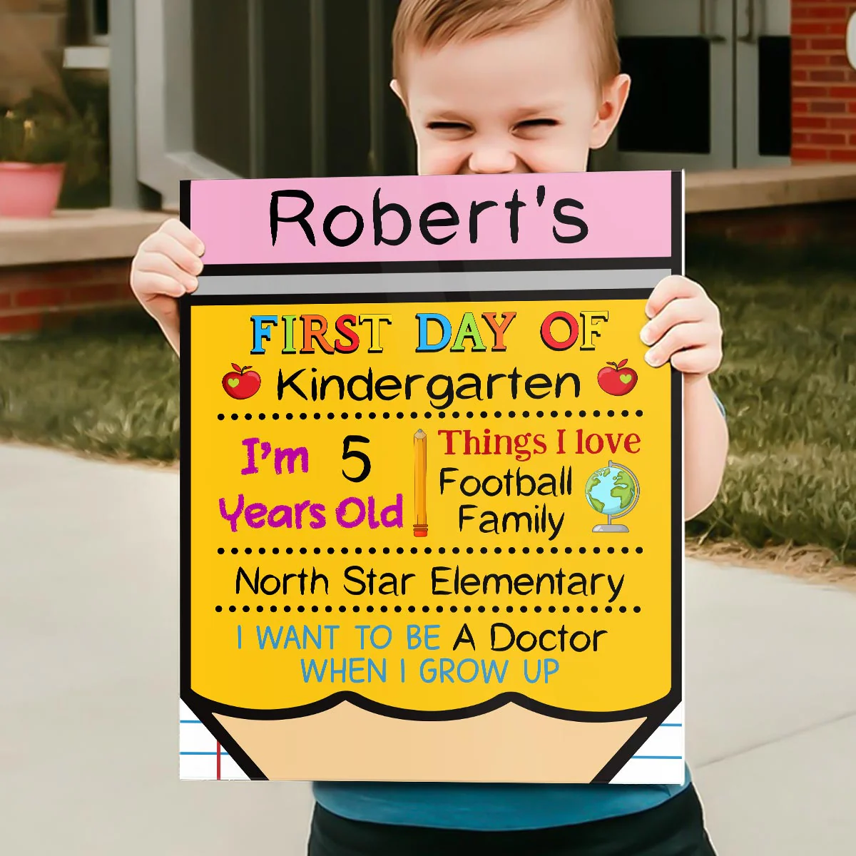 Acrylic First Day Of School Personalized Reusable Board Sign - Image 4