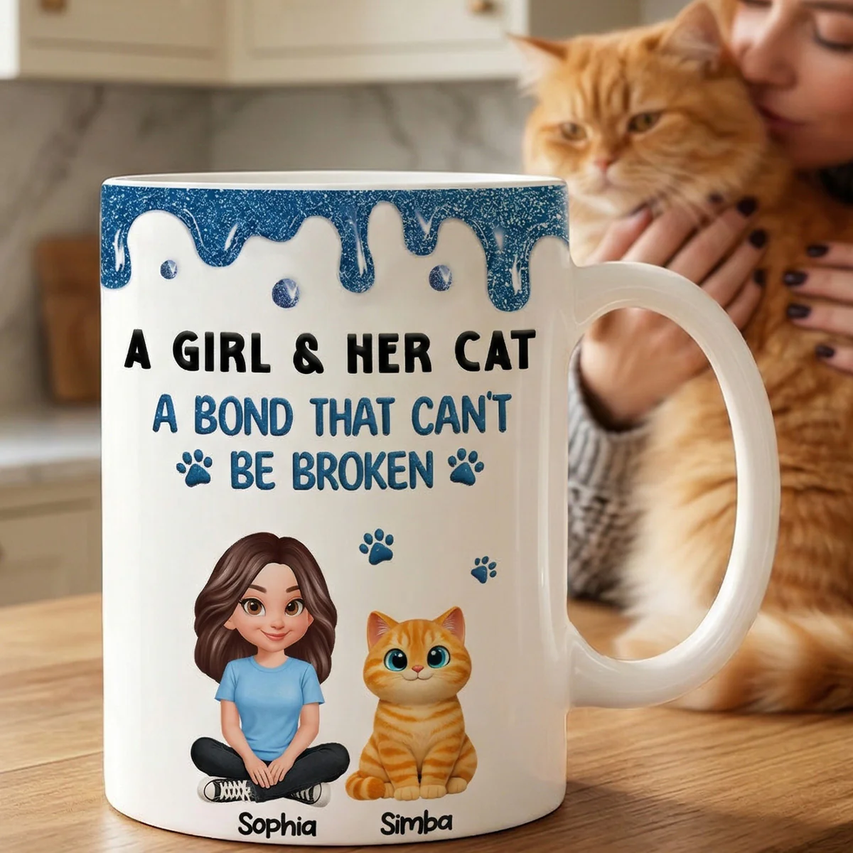 Adorable Cats A Girl And Her Cats - Personalized Mug - Mother's Day Gift For Cat Mom, Cat Lovers - Image 8