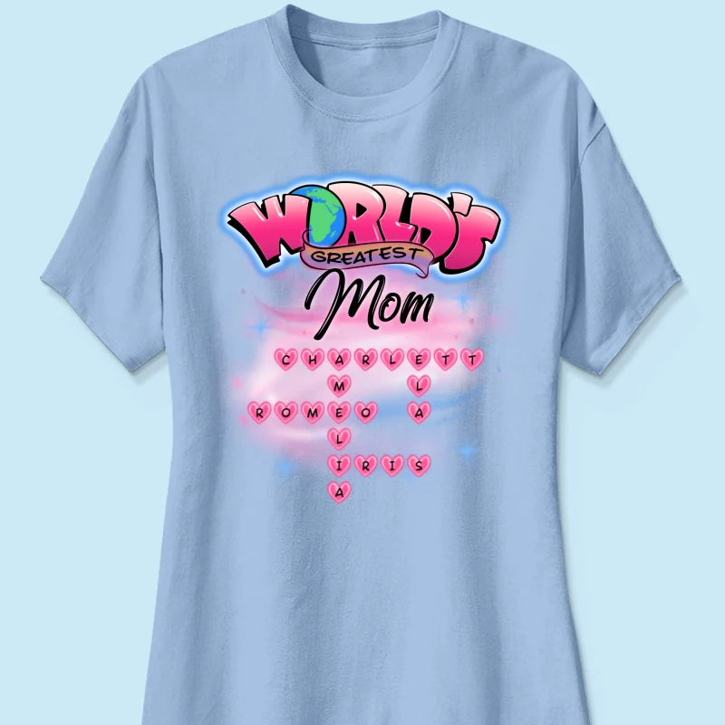 Airbrushed Mom Grandma Kids Names Crosswords Personalized Shirt, Mother's Day Shirt for Mom, for Grandma - Image 15