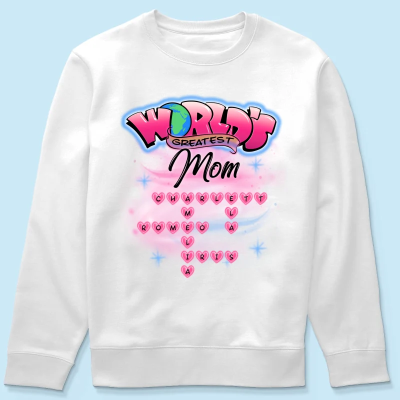 Airbrushed Mom Grandma Kids Names Crosswords Personalized Shirt, Mother's Day Shirt for Mom, for Grandma - Image 20