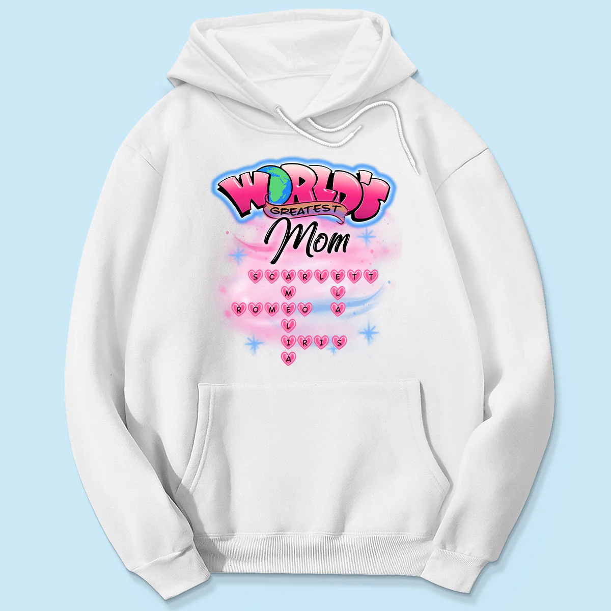 Airbrushed Mom Grandma Kids Names Crosswords Personalized Shirt, Mother's Day Shirt for Mom, for Grandma - Image 7