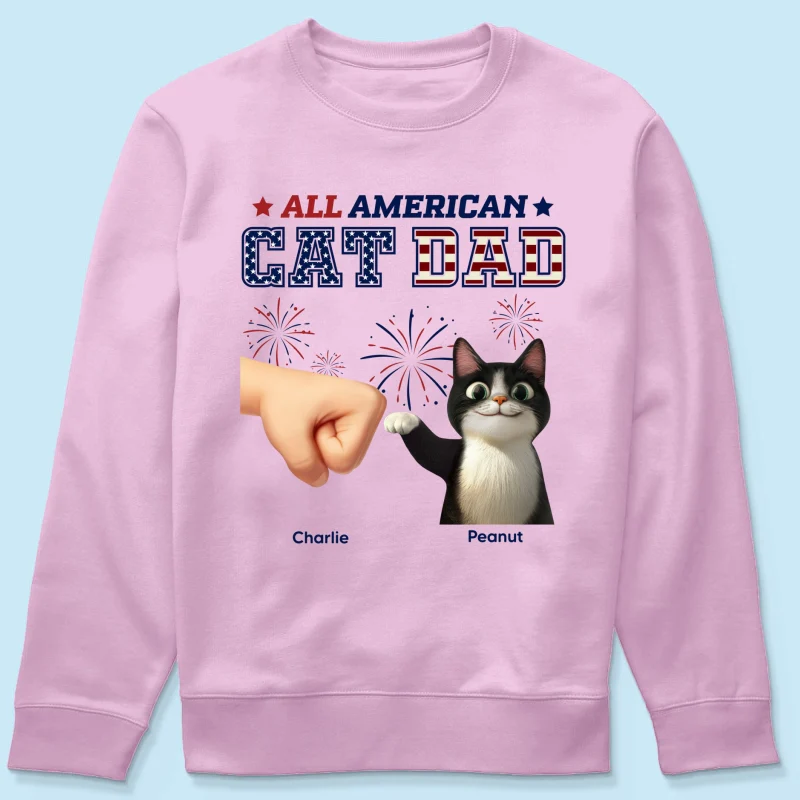 All American Cat Dad Cat Mom Cartoon Cat Punch Hand Personalized Shirt, 4th of July Independence Day Celebration - Image 20
