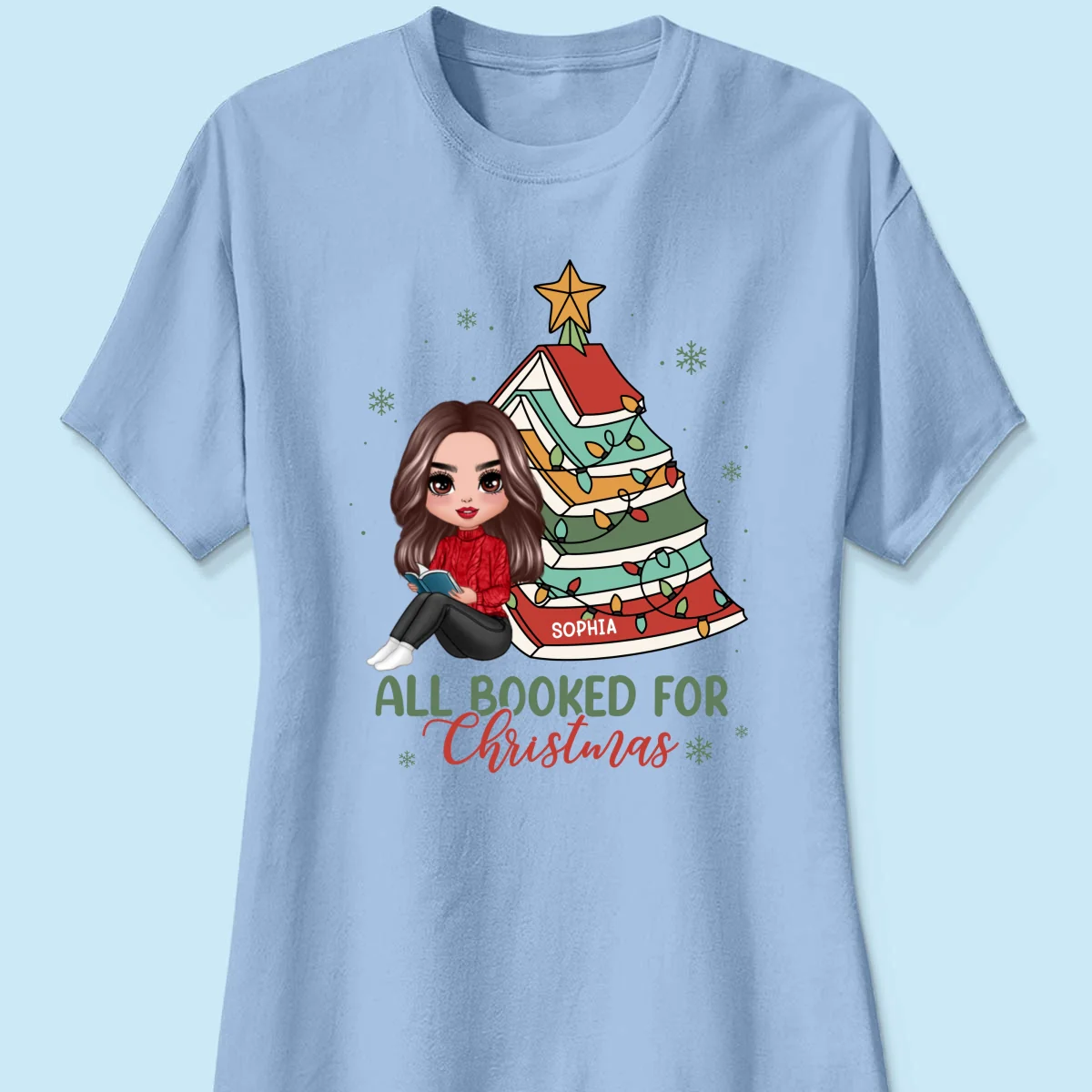 All Booked For Christmas Personalized Shirt For Book Lovers, Christmas Book Tree Shirt - Image 14
