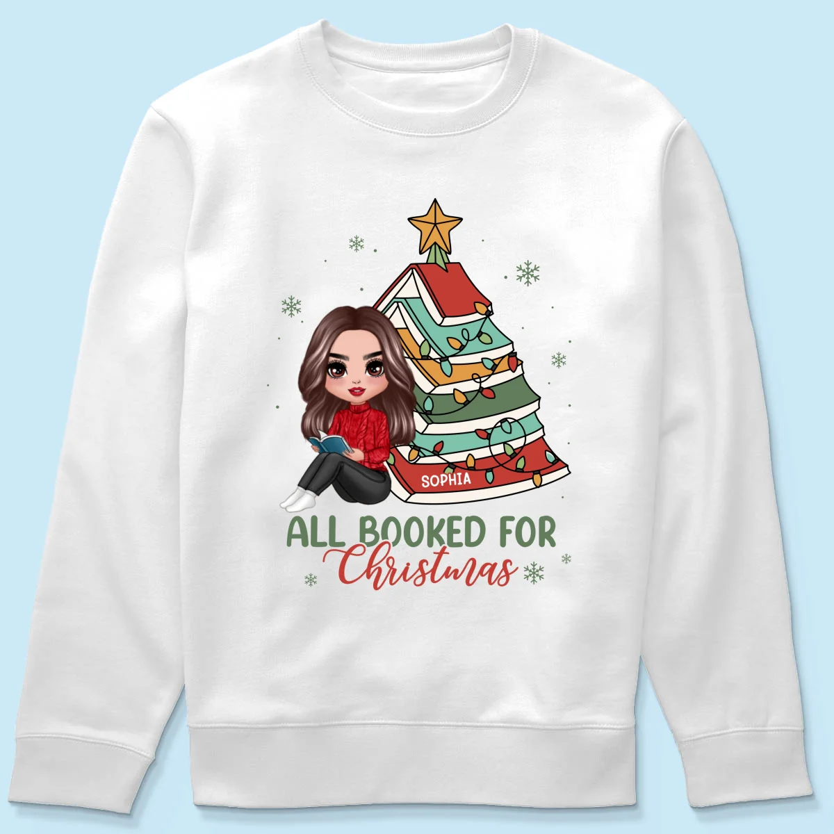 All Booked For Christmas Personalized Shirt For Book Lovers, Christmas Book Tree Shirt - Image 19