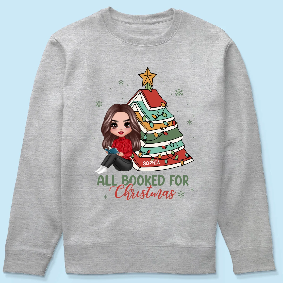 All Booked For Christmas Personalized Shirt For Book Lovers, Christmas Book Tree Shirt - Image 20