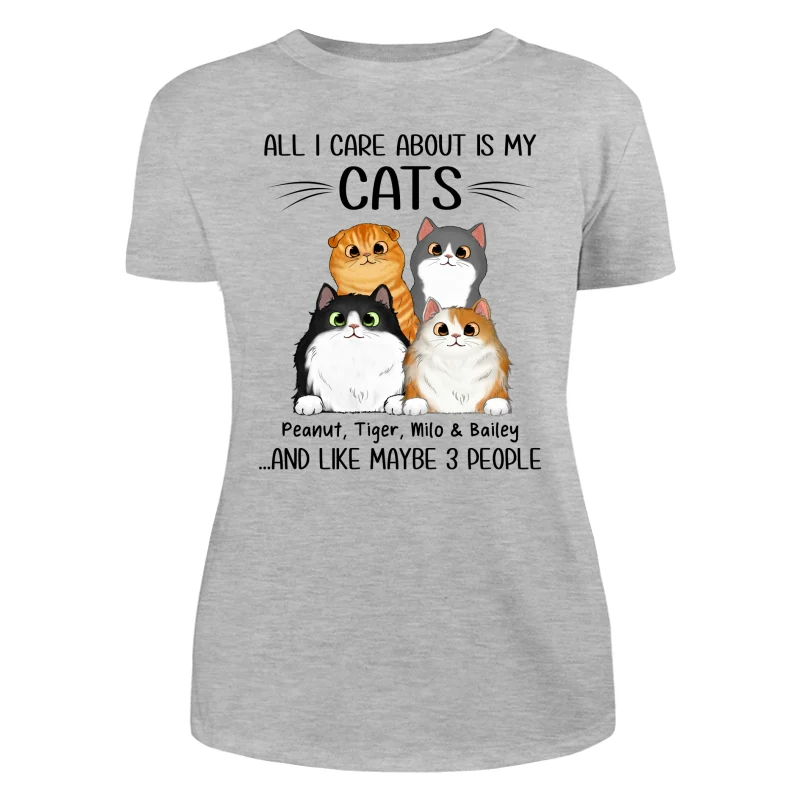 All I Care About Is My Cats And Like Maybe 3 People Personalized Shirt - Image 10