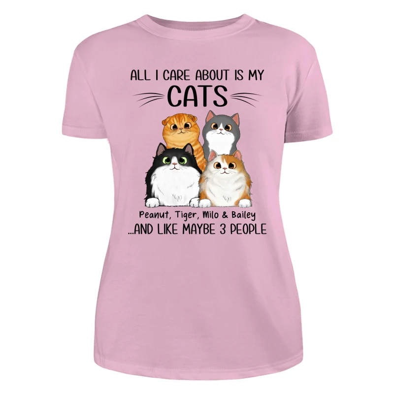 All I Care About Is My Cats And Like Maybe 3 People Personalized Shirt - Image 11