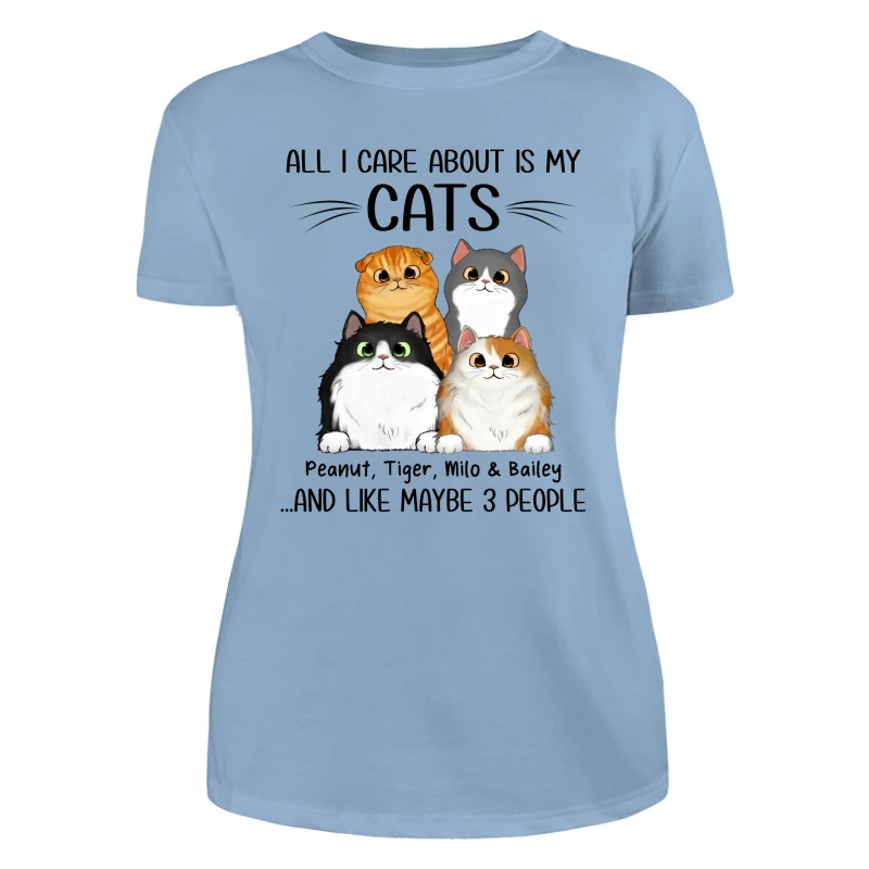 All I Care About Is My Cats And Like Maybe 3 People Personalized Shirt - Image 12