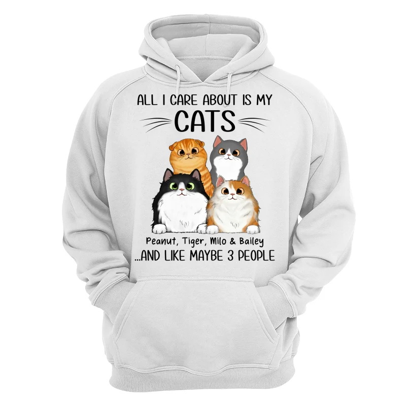 All I Care About Is My Cats And Like Maybe 3 People Personalized Shirt - Image 13