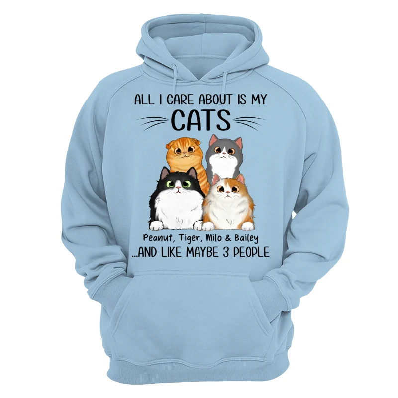 All I Care About Is My Cats And Like Maybe 3 People Personalized Shirt - Image 16